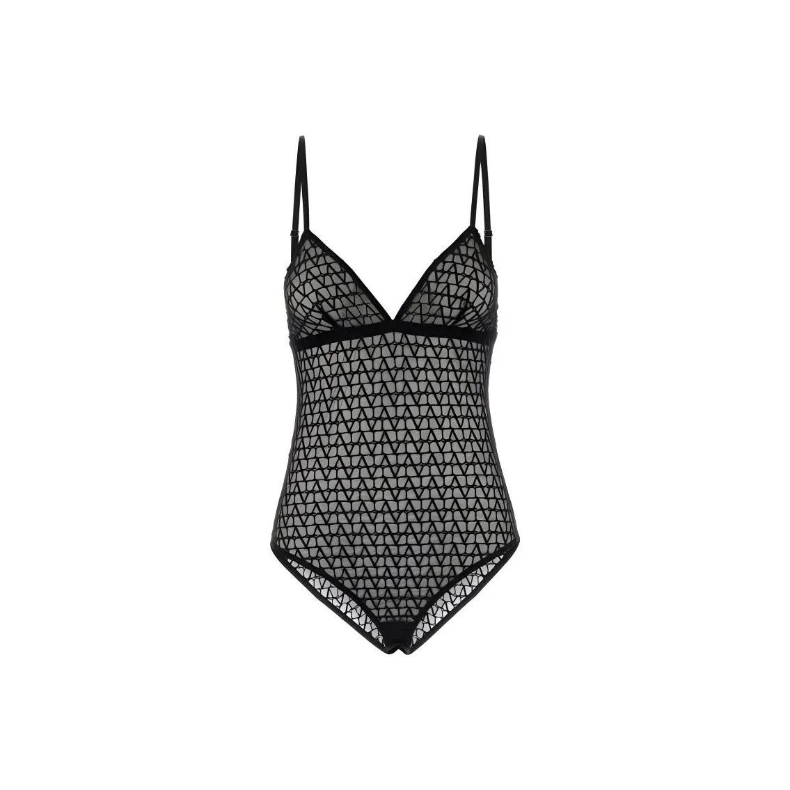 Valentino Mesh Monogrammed Bodysuit