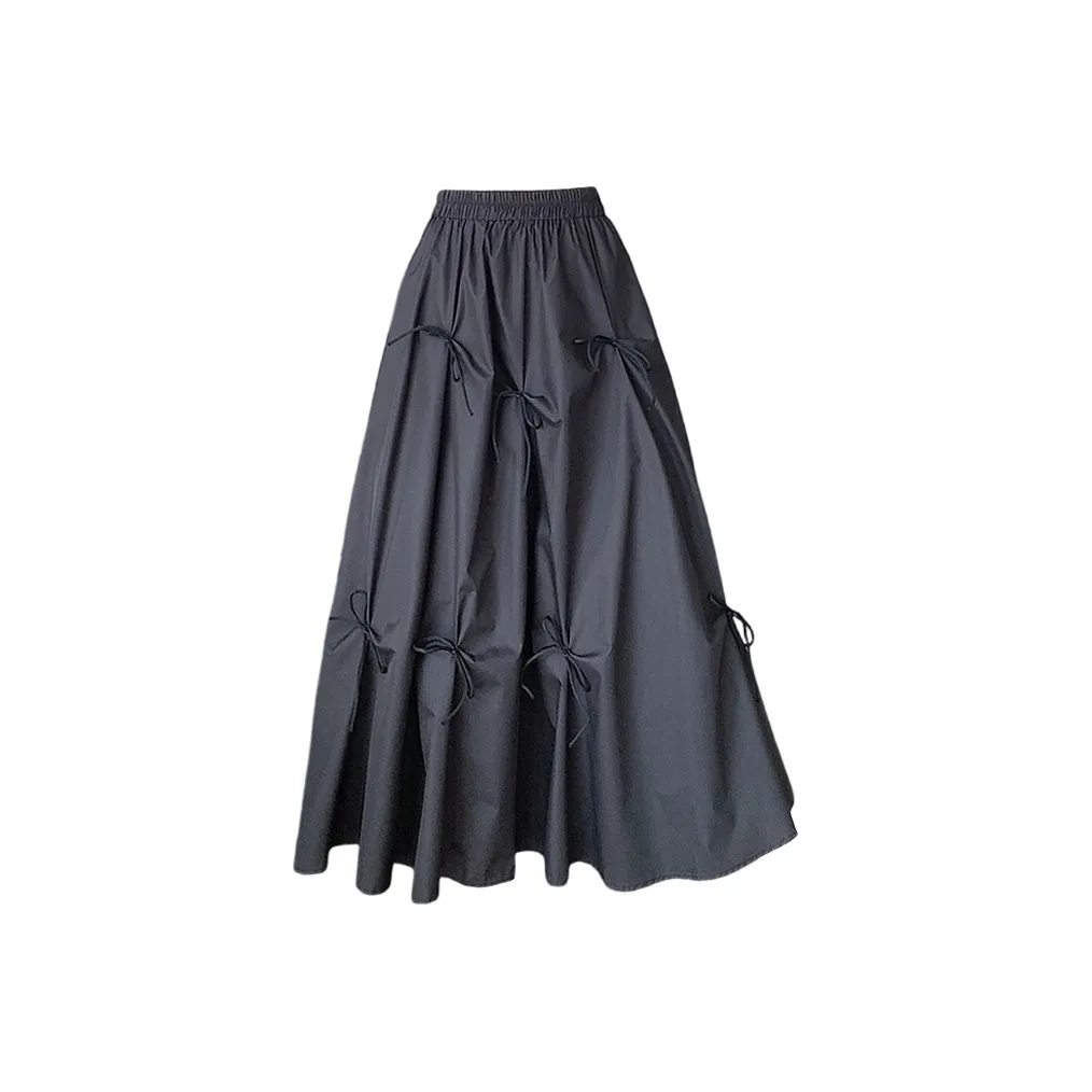 HTHK Повседневный Длинный Юбка Женская Белый Черный