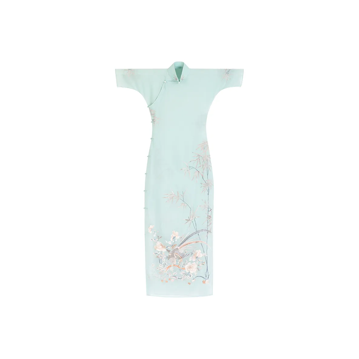 YICHENGFENGXU Чунсам Женский Синий Зеленый