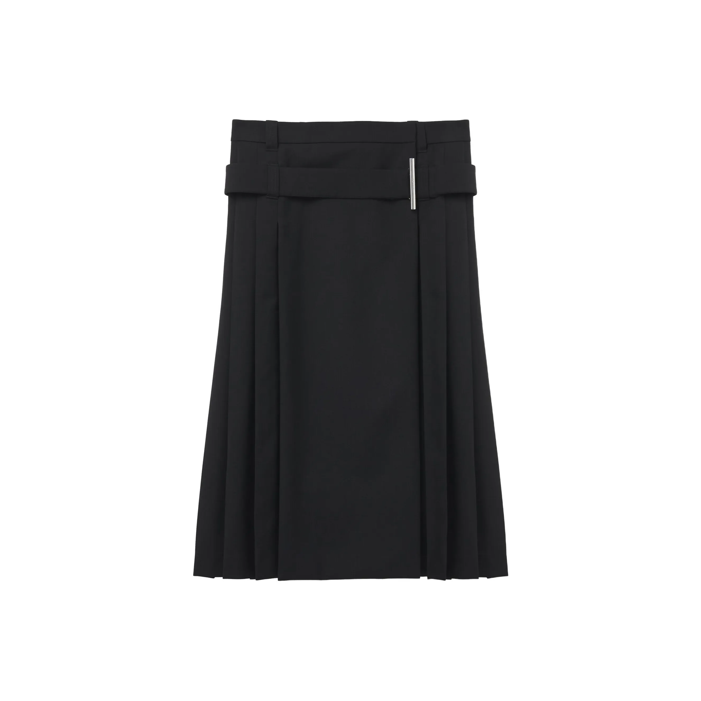 Alexander McQueen Belted Waist Pleated Midi Skirt