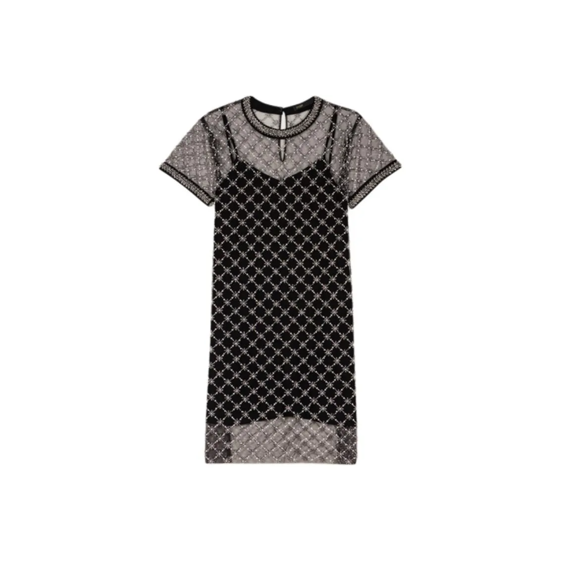 Maje Embroidered Tulle Mini Dress