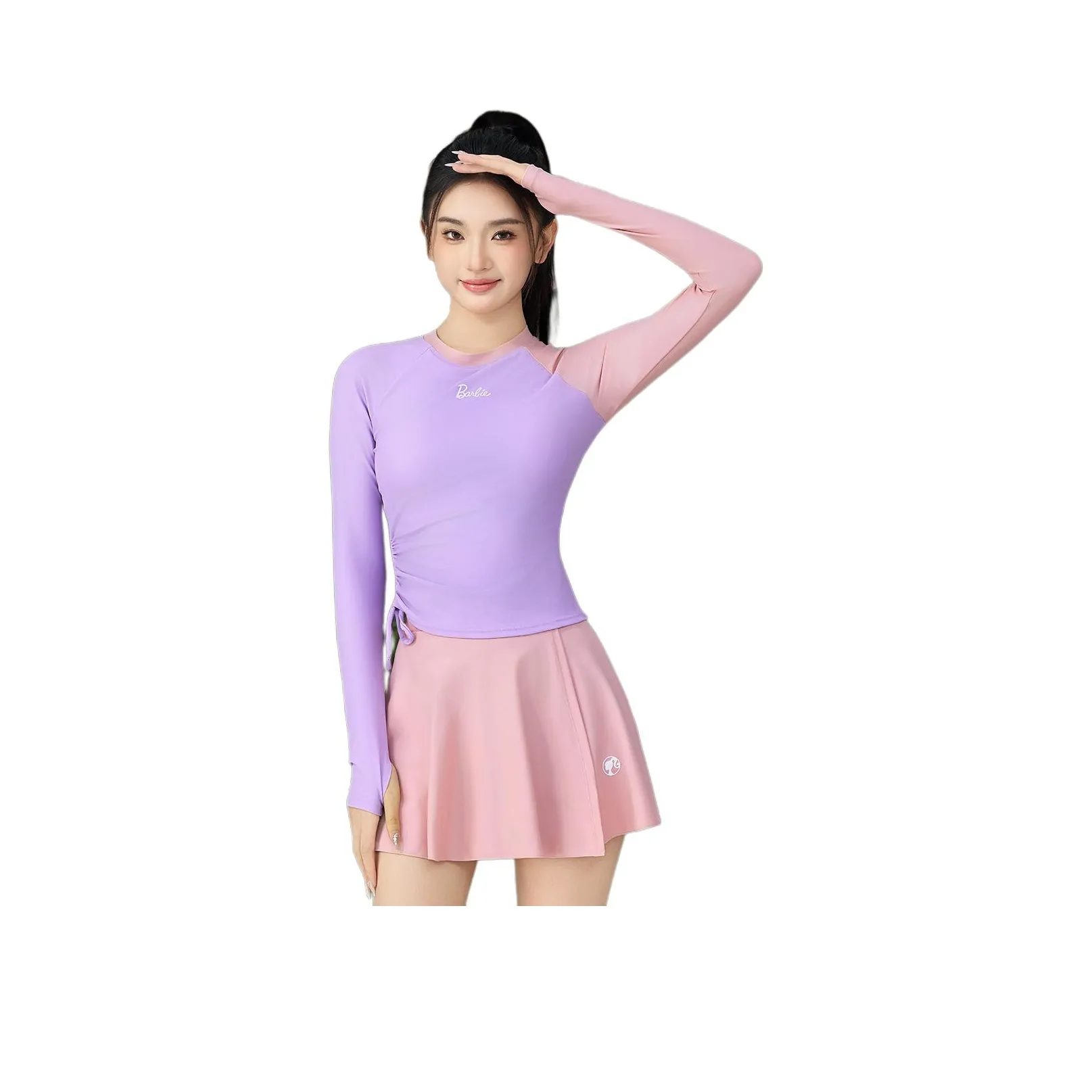 Barbie Two Piece Swimsuit Women's Pink Purple