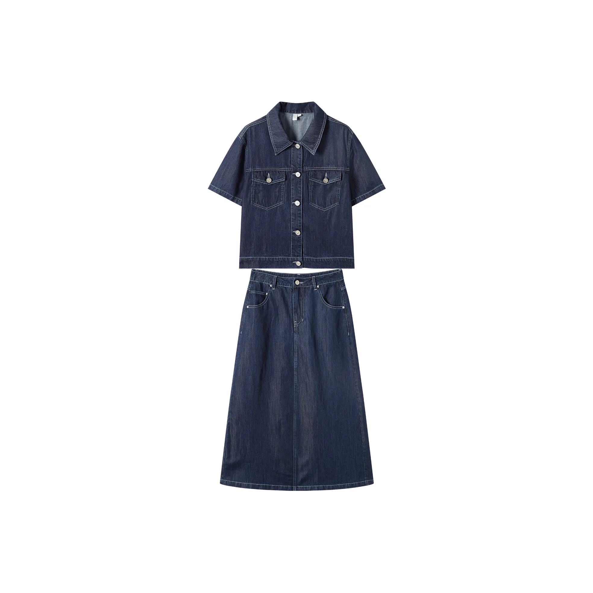 DIALOGUE Комплект с юбкой Женская Джинсовый синий