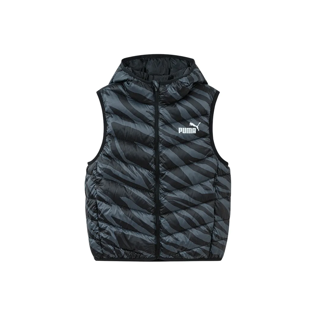 PUMA Пуховый жилет цвет черный узор цветочный для подростков