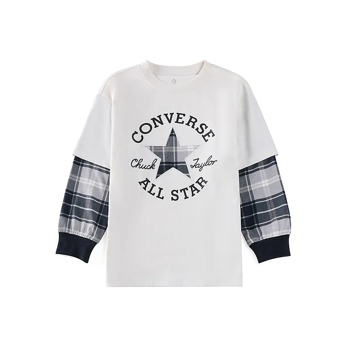 Конверс T Рубашка Классический стиль Белый Подростки