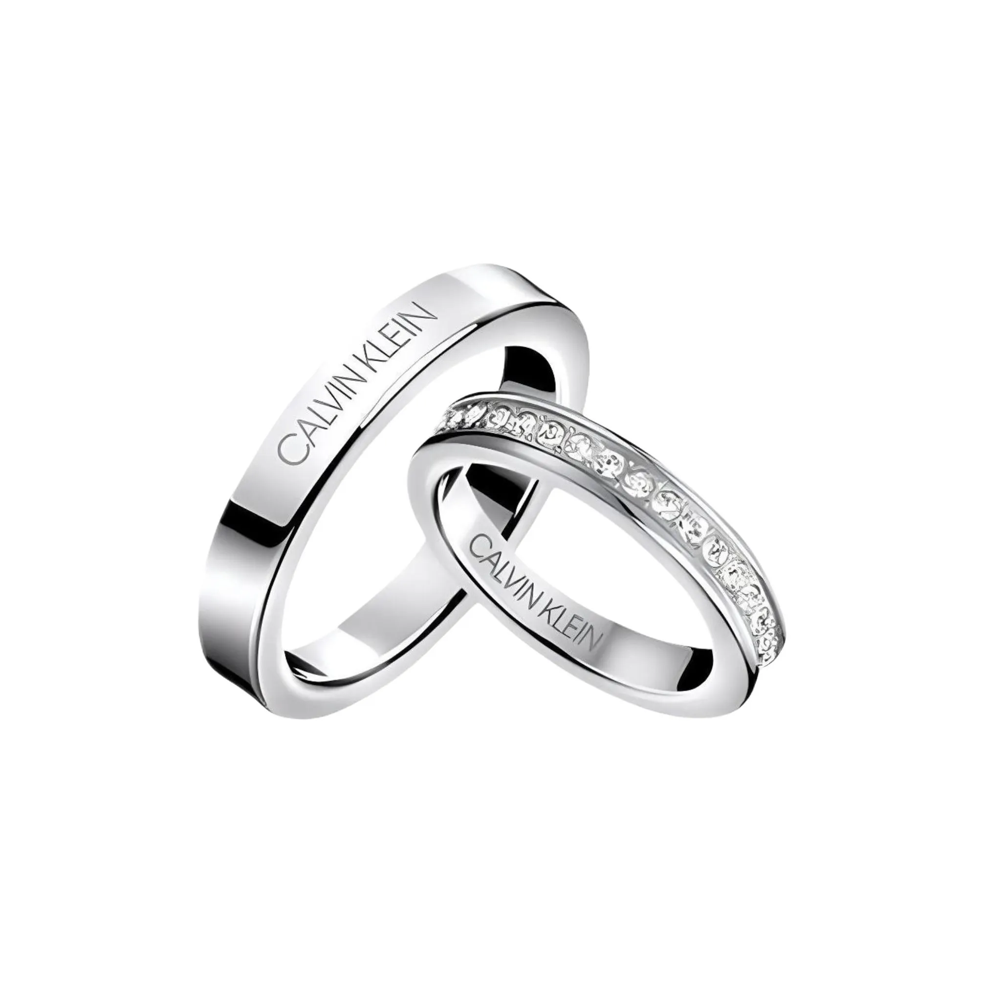 CALVIN KLEIN Titanium Steel Rings Unisex Silver