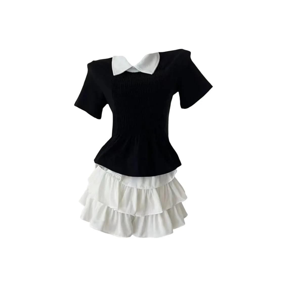 MO VOICE Комплект с юбкой Женская Черная и Белая Пышная юбка