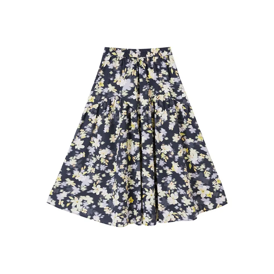 XIANGYING Повседневная длинная юбка женская фиолетовая