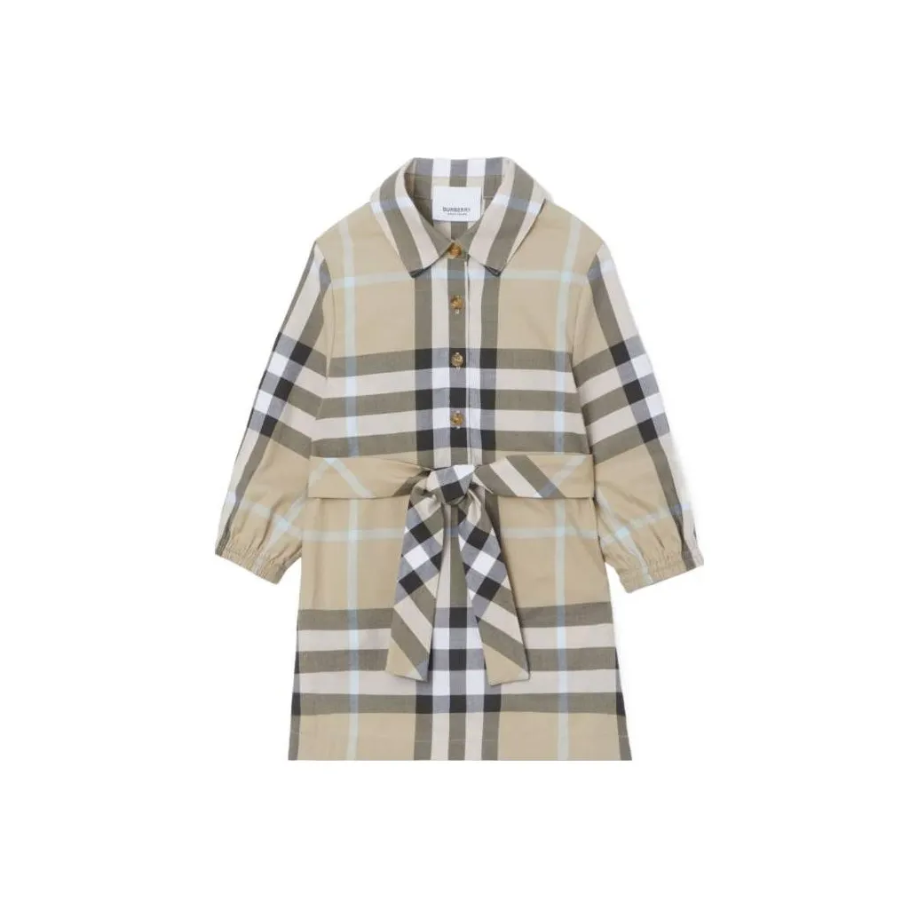 Burberry Малыш Платье Бежево-желтый Малыш
