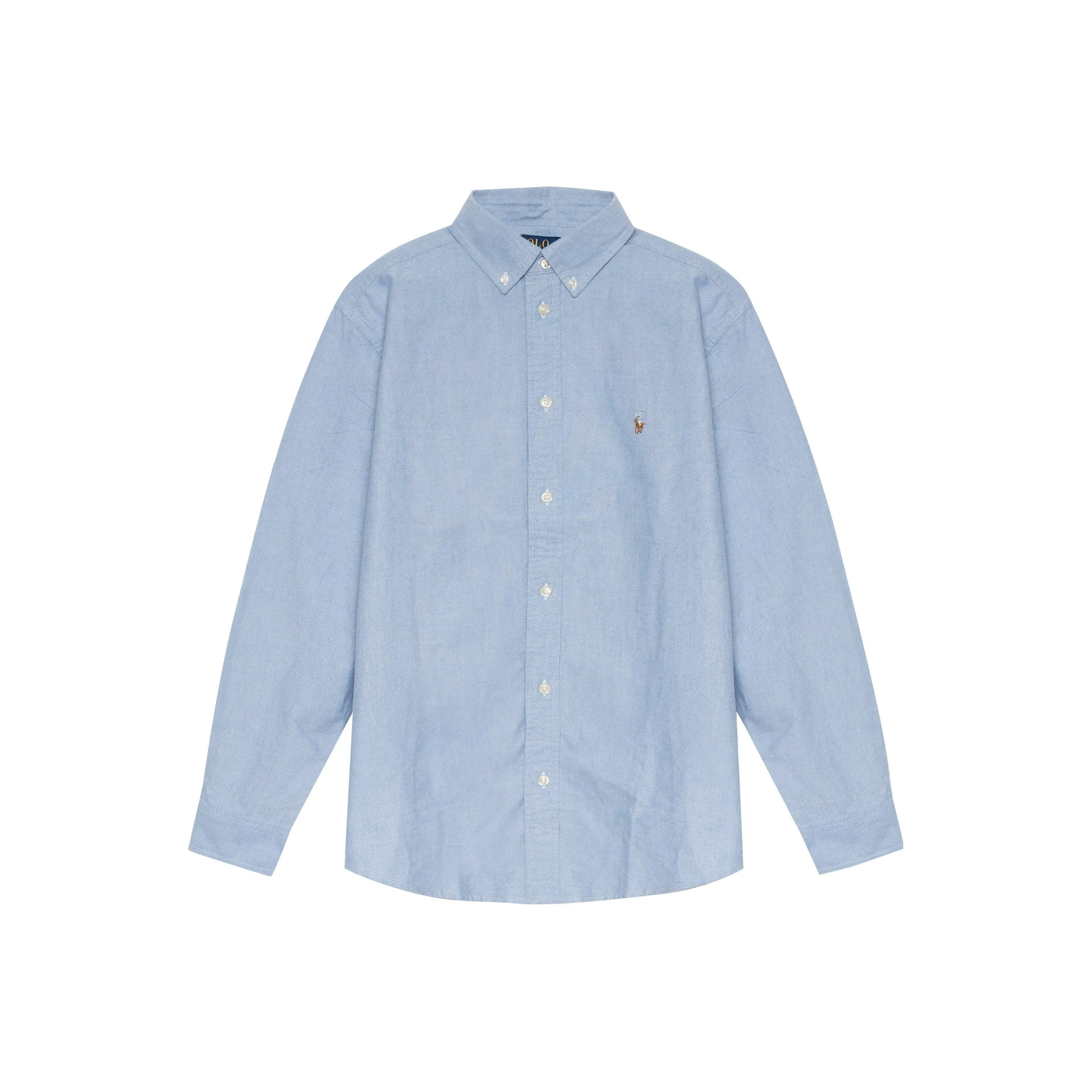 Polo Ralph Lauren Животный узор Однотонная рубашка Весенний Осенний Детский Синий