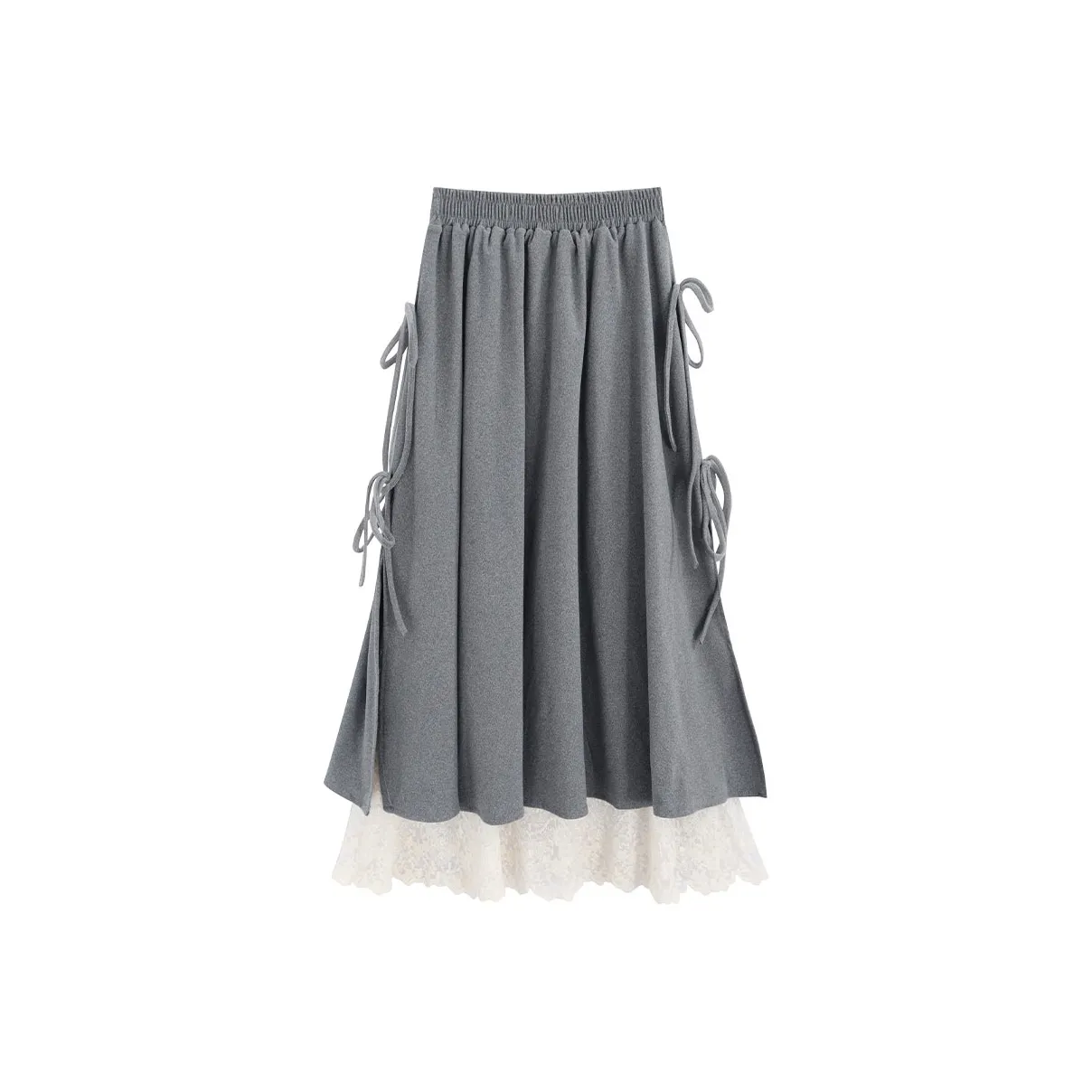 Garbege Повседневный Длинный Юбка Женские Серый