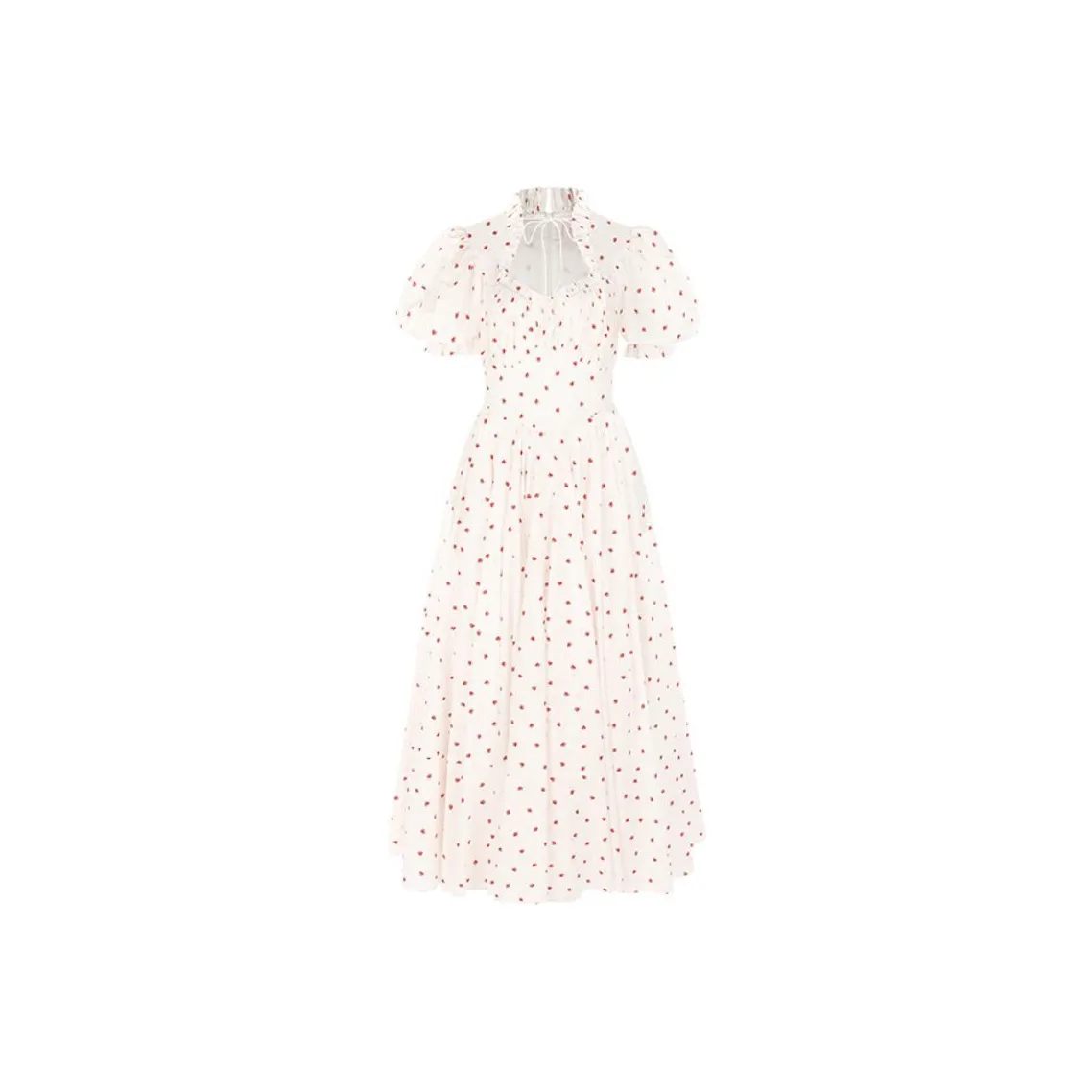 Selkie Collection Evening Dress Women's White Base French Strawberry Print