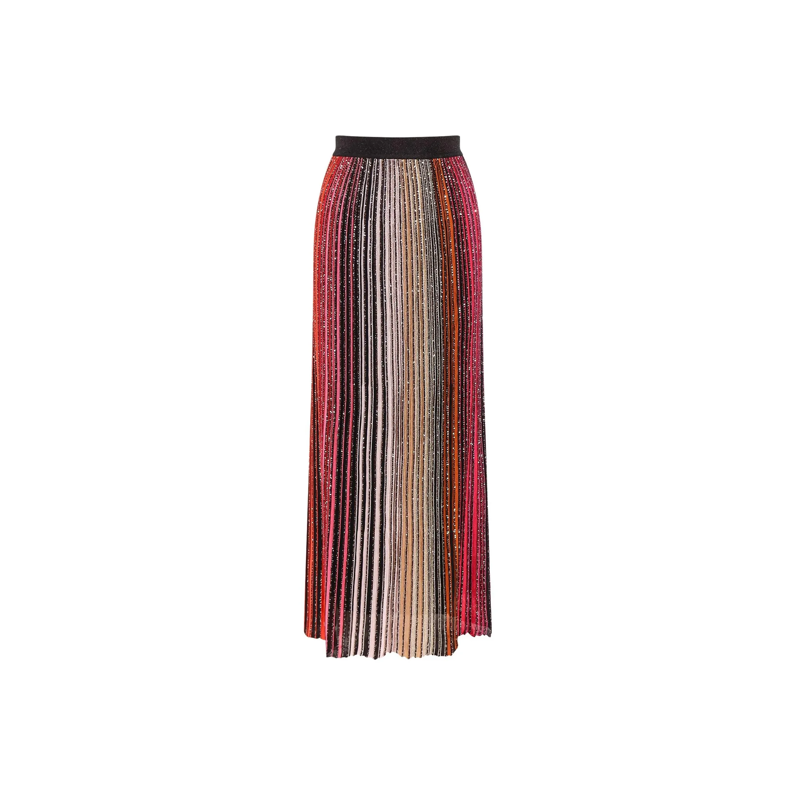 MISSONI Sequin Embellished Striped Pleated Maxi Skirt