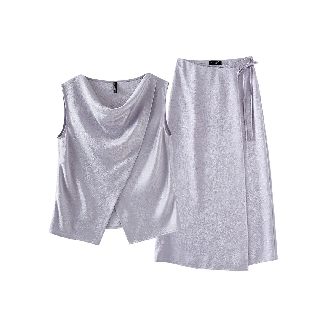 OUNIXUE Комплект с юбкой Женские Светло-серый Фиолетовый