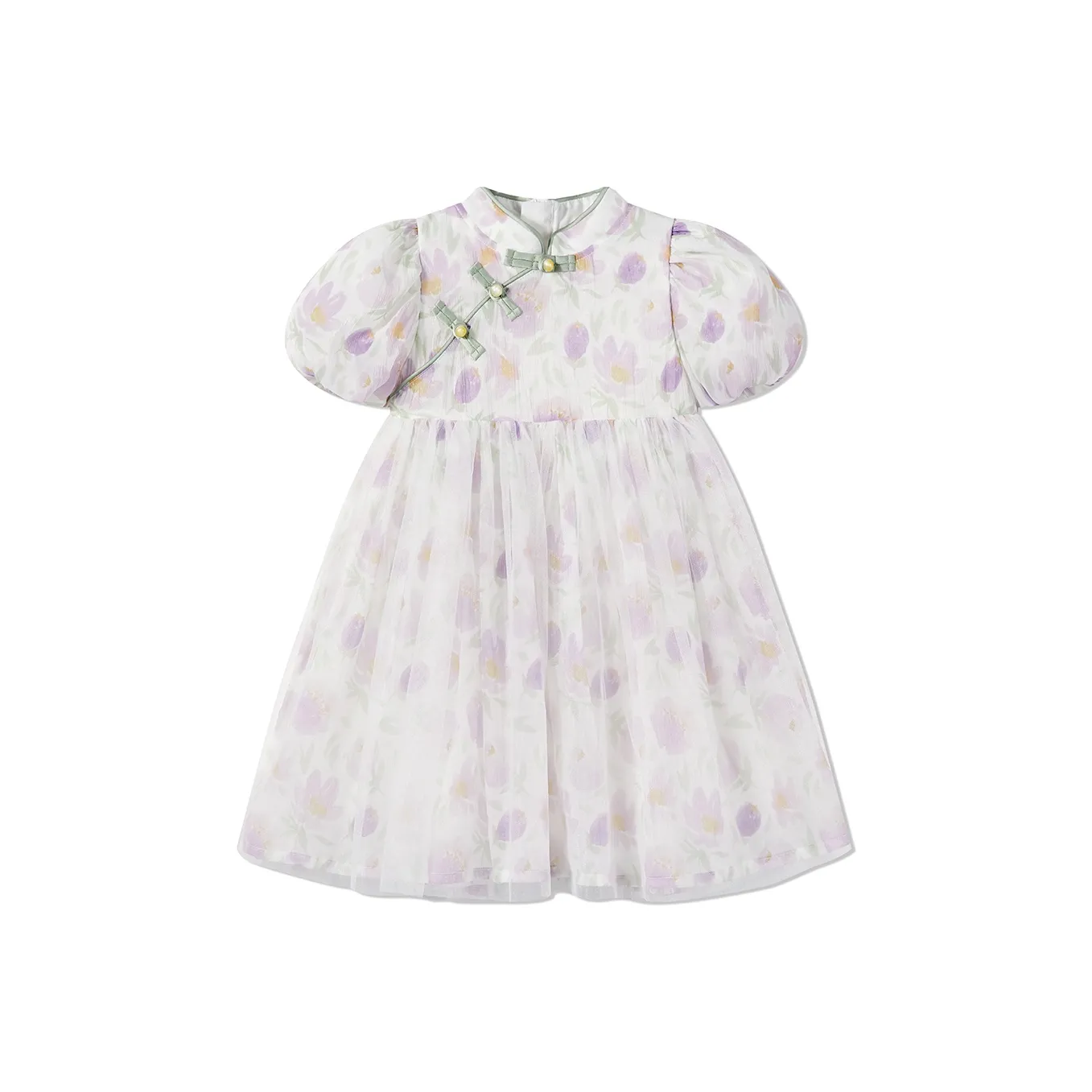 PPVG Детское платье фиолетового цвета с принтом