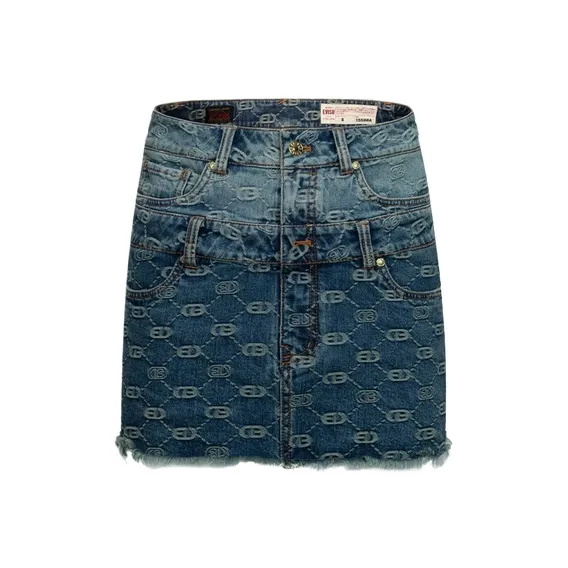 EVISU Denim Short Skirts Women's Denim Blue