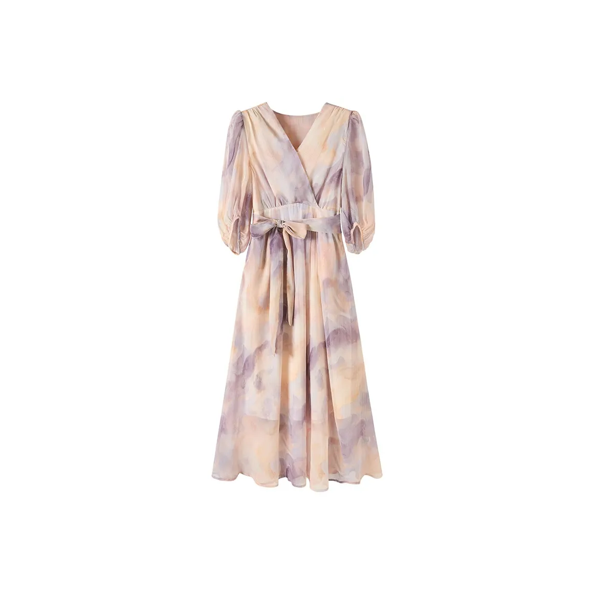 PIERRE CARDIN Short Sleeved Dress Women's Lavender