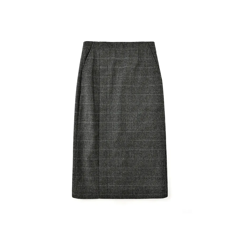 SINBOS Повседневный Длинный Юбка Женская Голубино-Серый