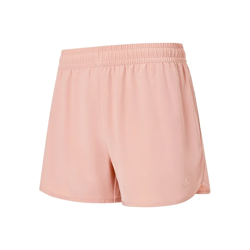 XTEP Training Shorts Спортивный и Фитнес Бег Однотонный Базовый Вязаные Спортивные Шорты Розовый Гуава Женские