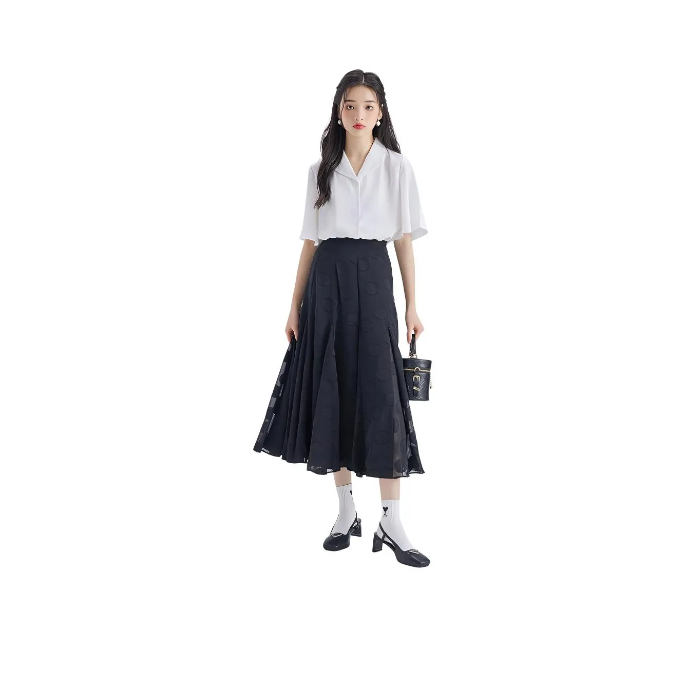 DEAR DEER PUFF Повседневная длинная юбка женская черная