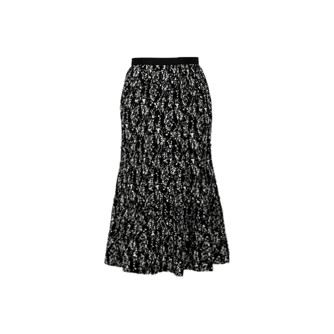 E.BECKY Повседневный Длинный Юбка Женская Черный Цветочный