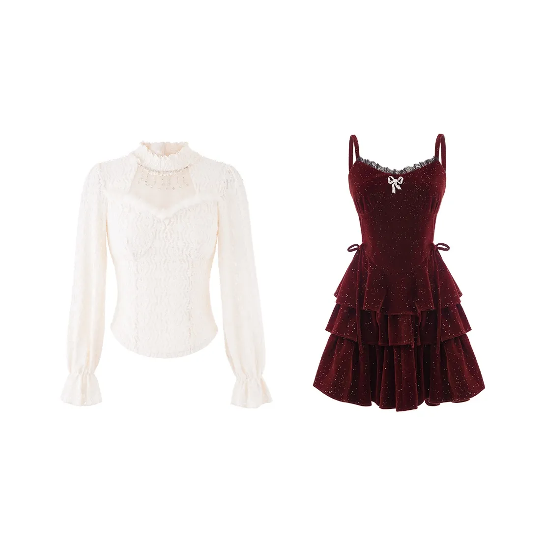 Blovelan Комплект с юбкой Женские Бордовый Красный