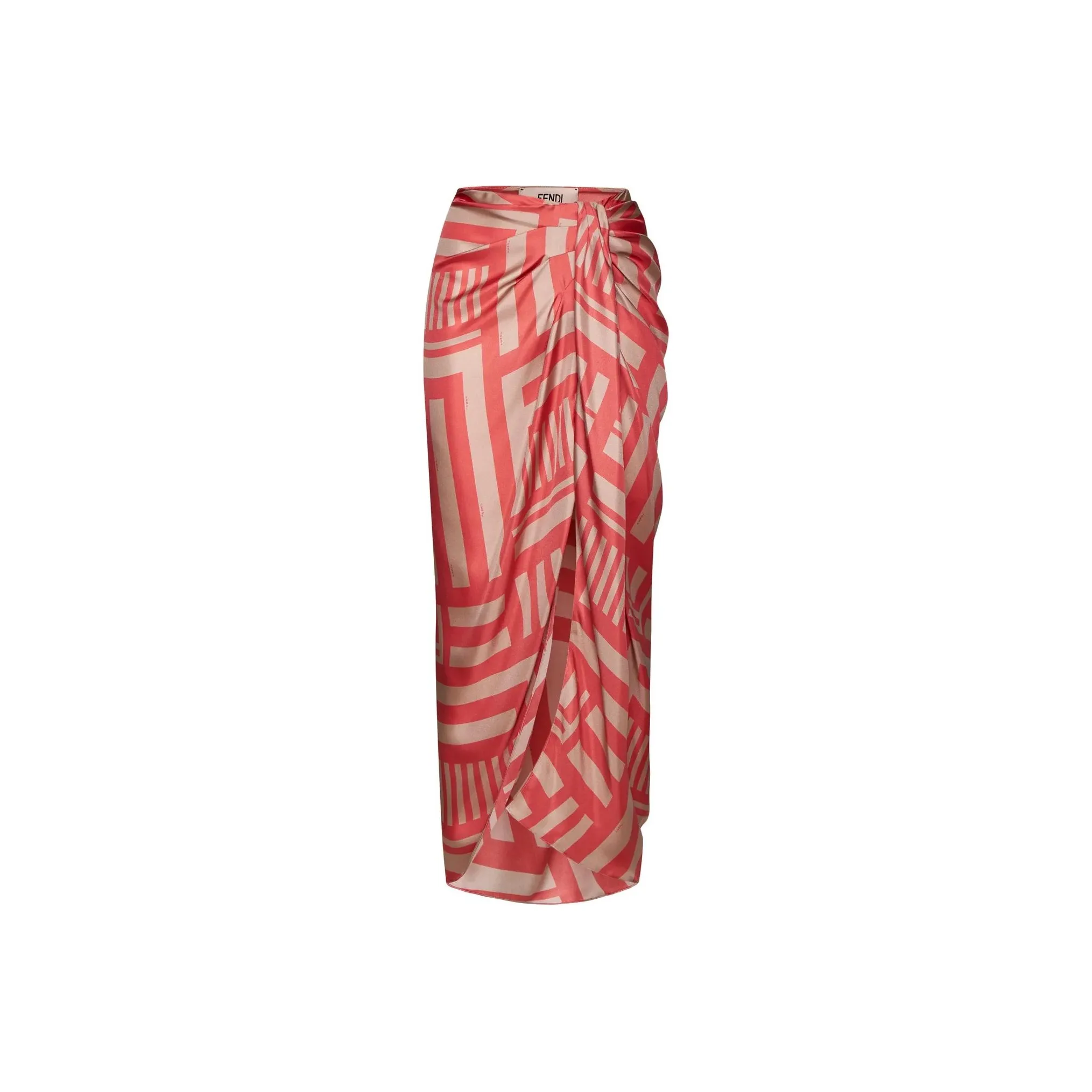 FENDI Knot Detailed Front Slit Midi Skirt