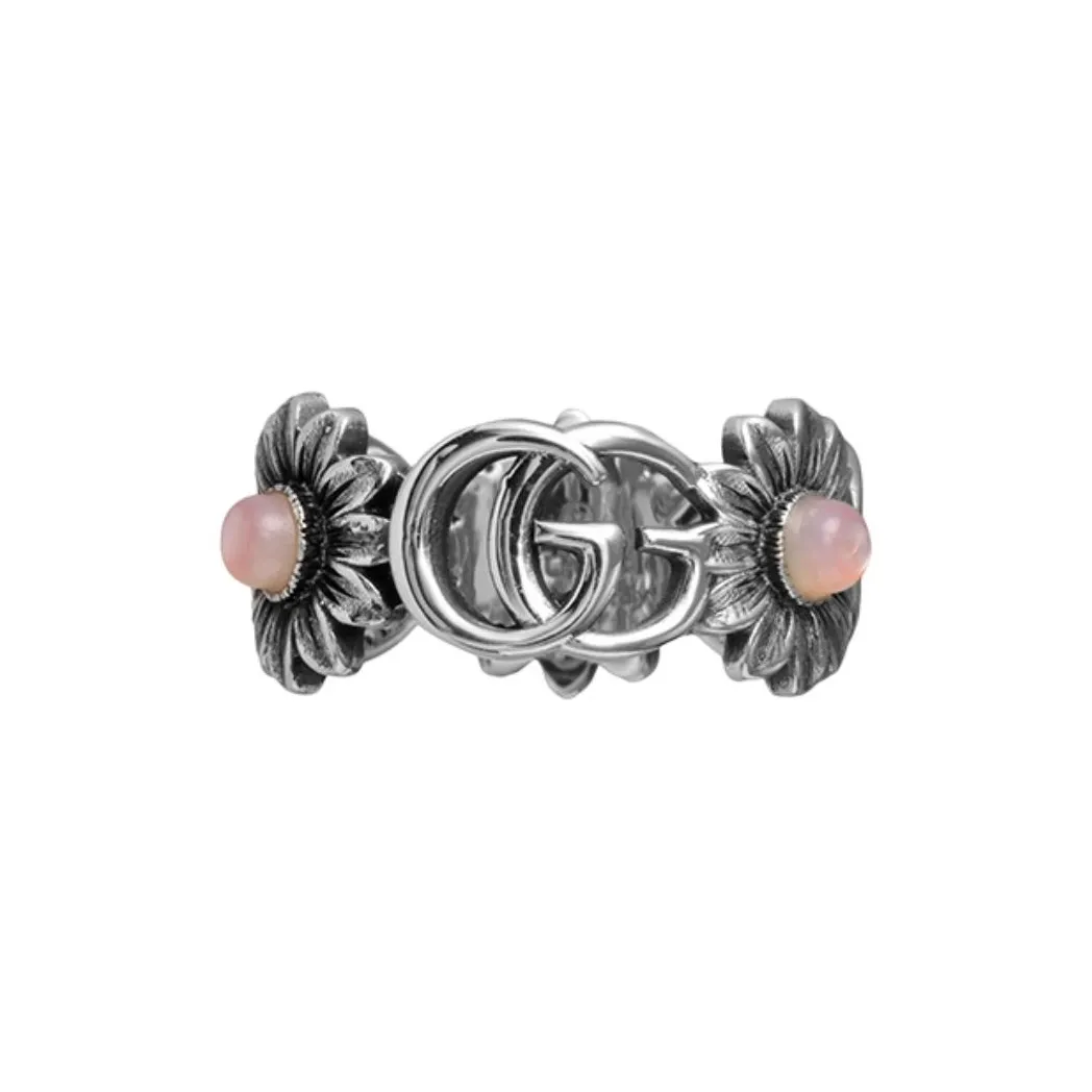 GUCCI Double G Flower Ring Pink Pearl