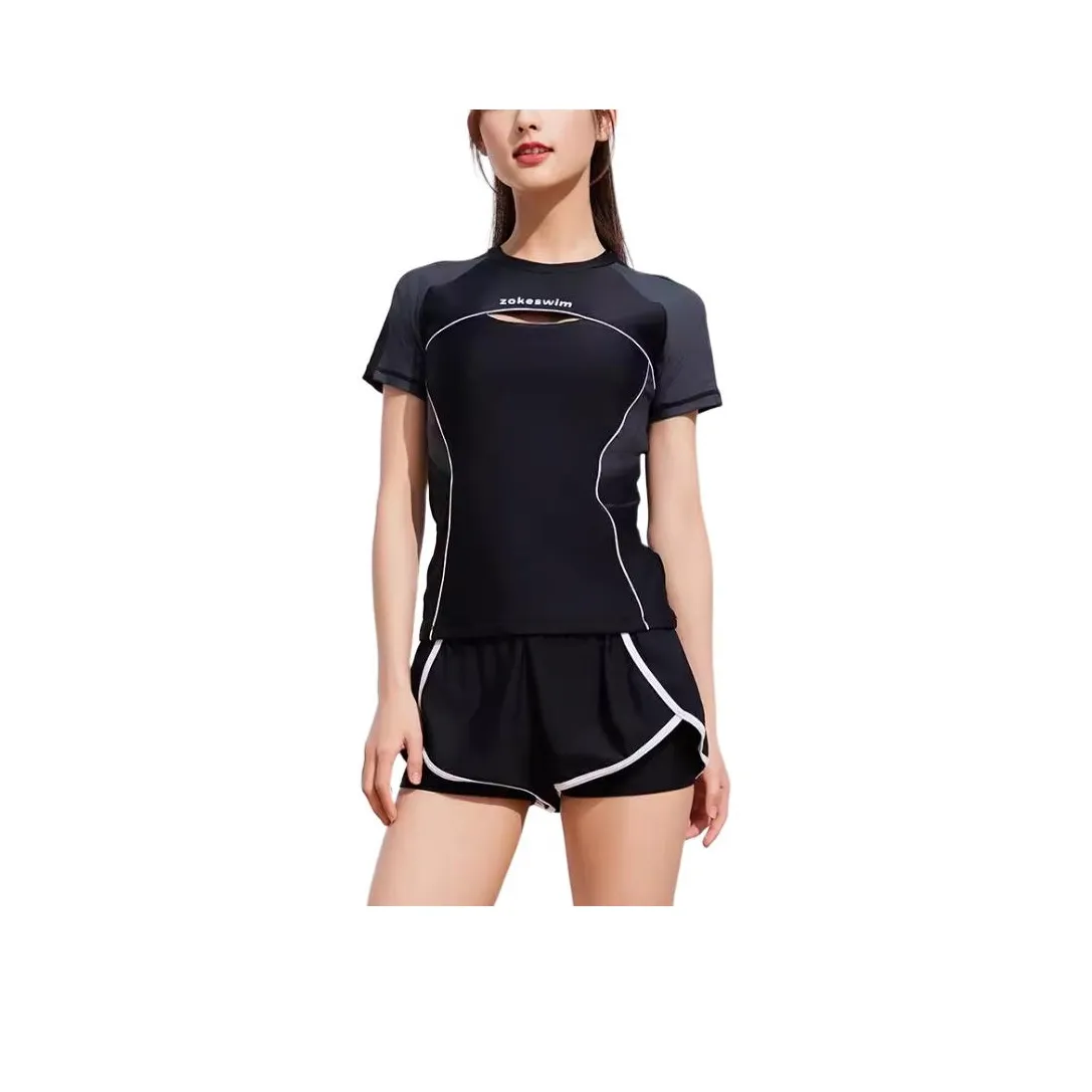 ZOKE Двухкомпонентный купальник женский черный темно-серый