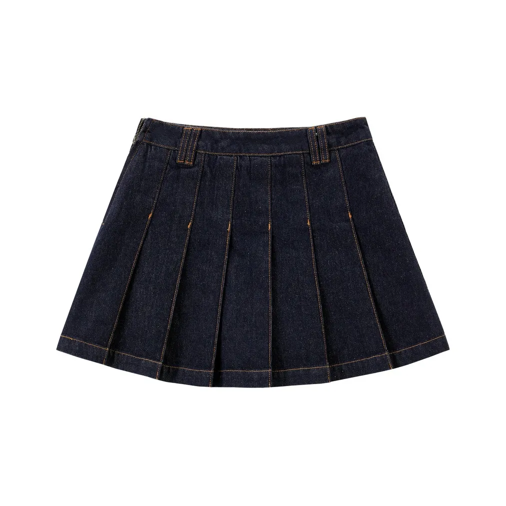 LEDIN Denim Short Skirts Women's Dark Blue