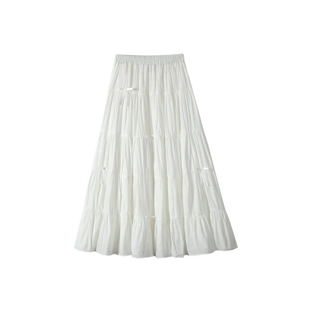 ABBY GODDESS Повседневная длинная юбка Женская Белая