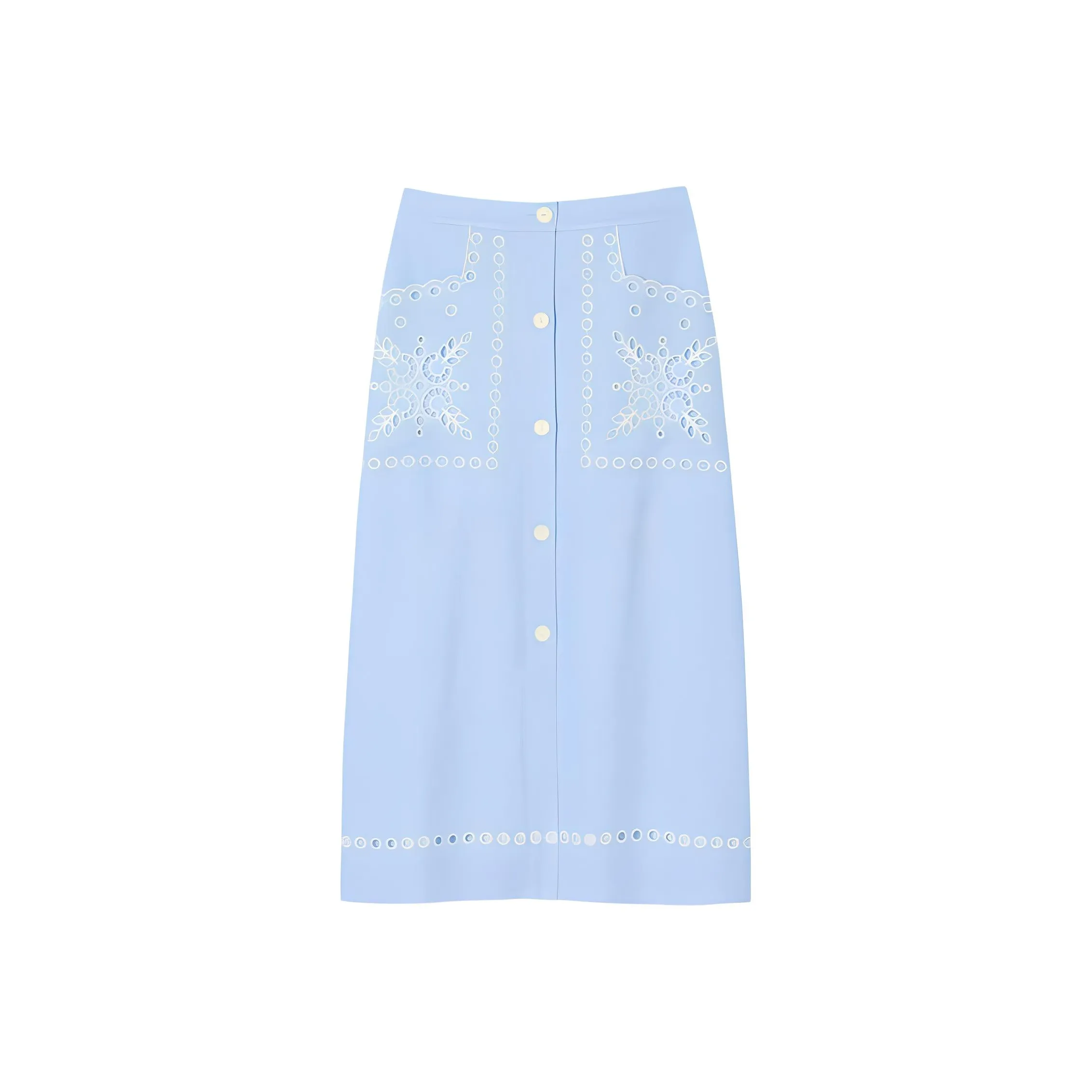 Sandro Повседневный Длинный Юбка Женские Небесно-голубой