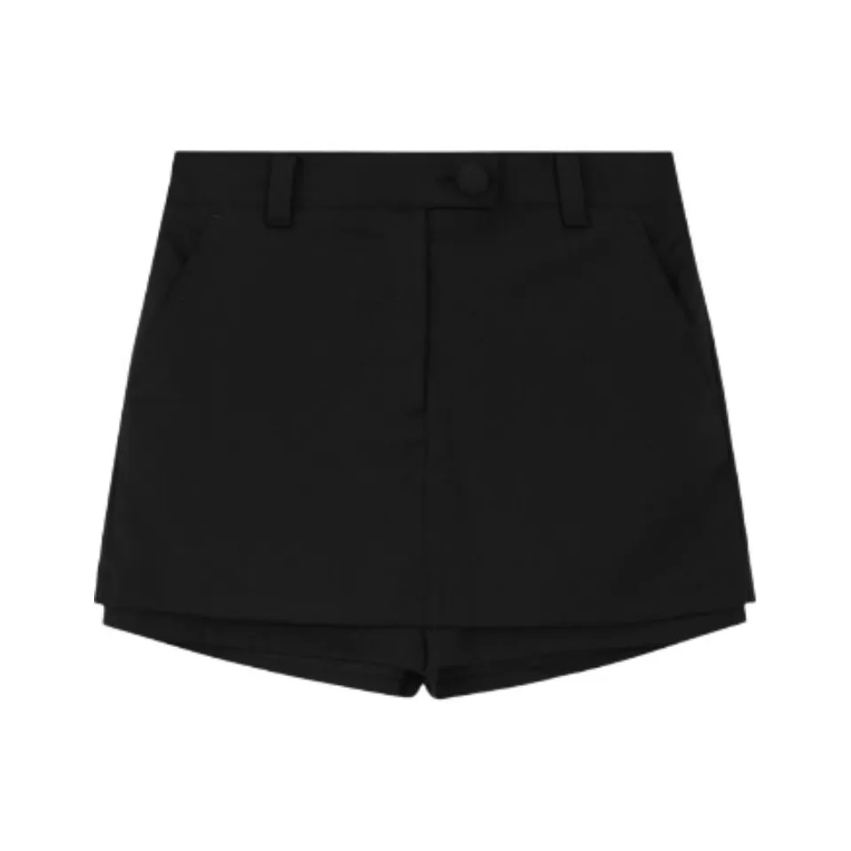 Rest Recreation LOW Шаговый шов Пуговица Шорты-юбка Повседневные короткие юбки Женские Черный