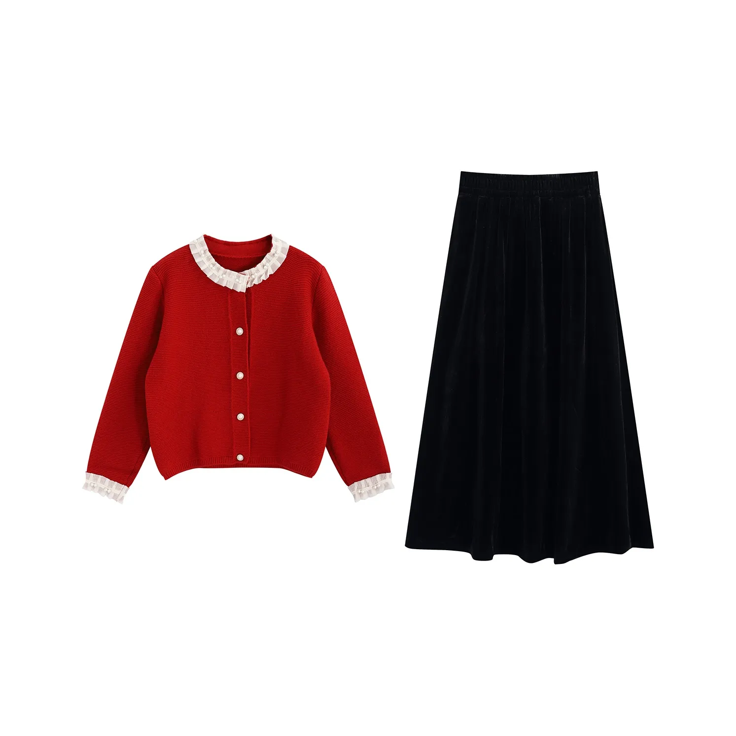 Garbege Комплект с юбкой Женские Красный Черный