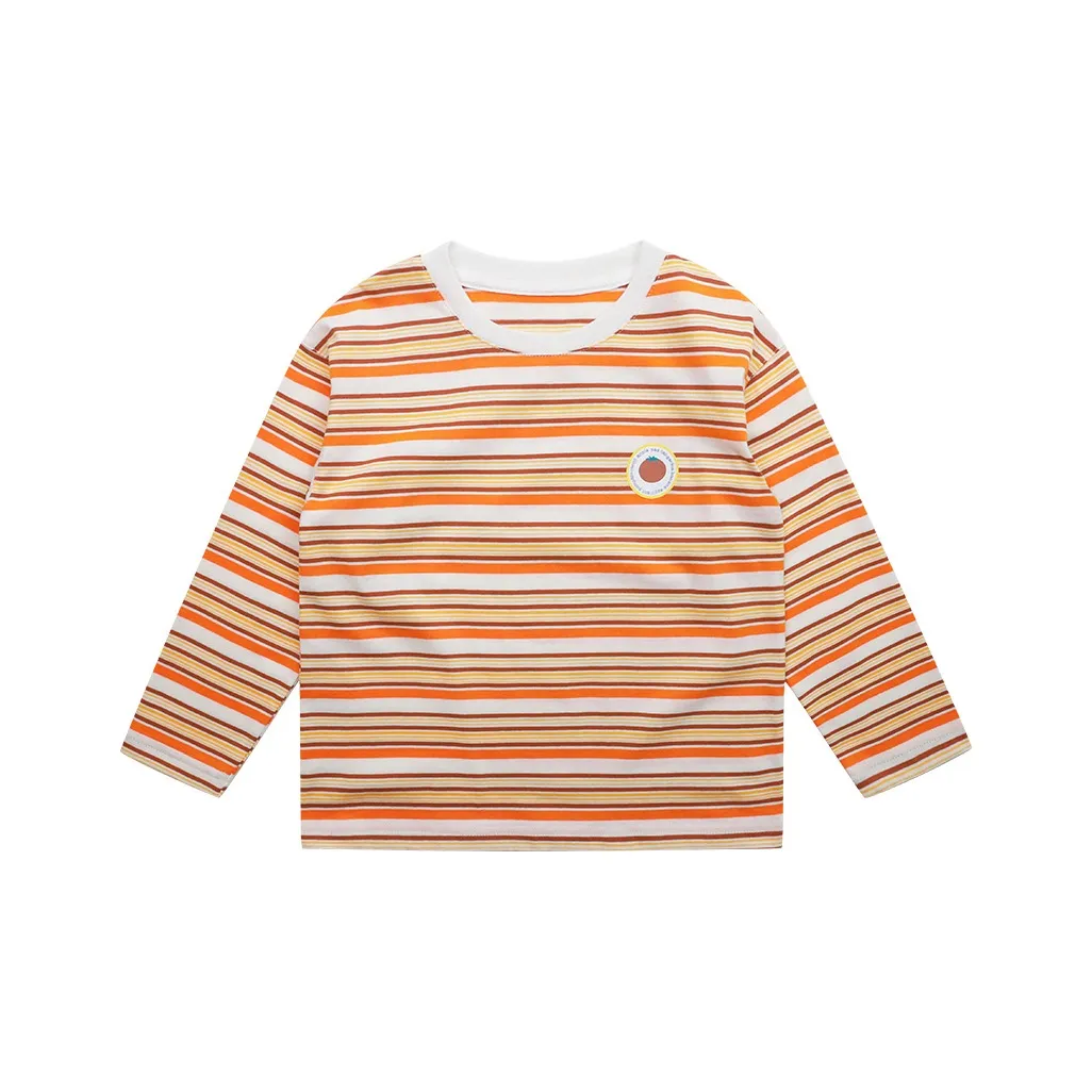 Pure and Good T-Shirt Оранжевый Белый Полосы Дети Возраст 3-7 лет