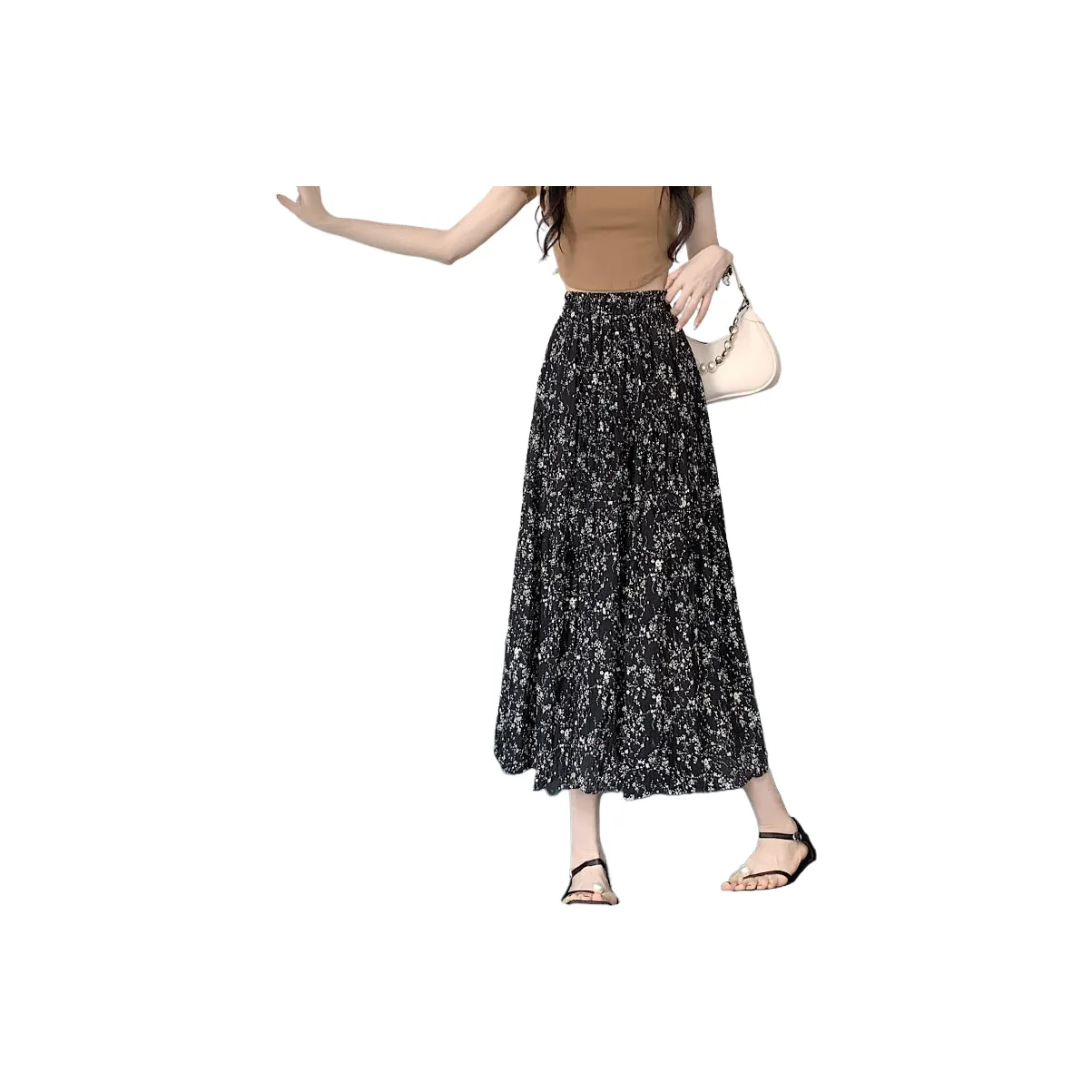 GOSO Повседневный Длинный Юбка Женская Черная