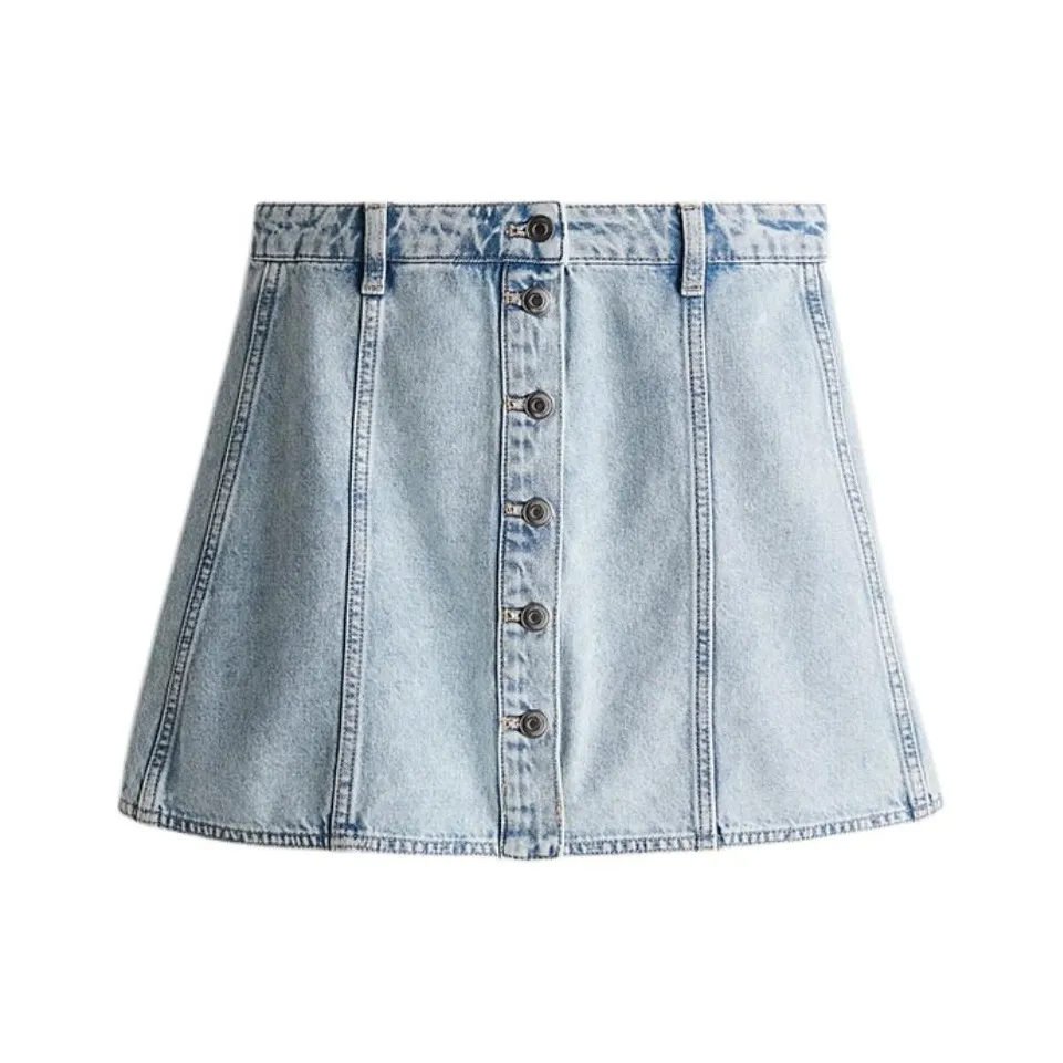 H&M Denim Short Skirts Women's Light Blue