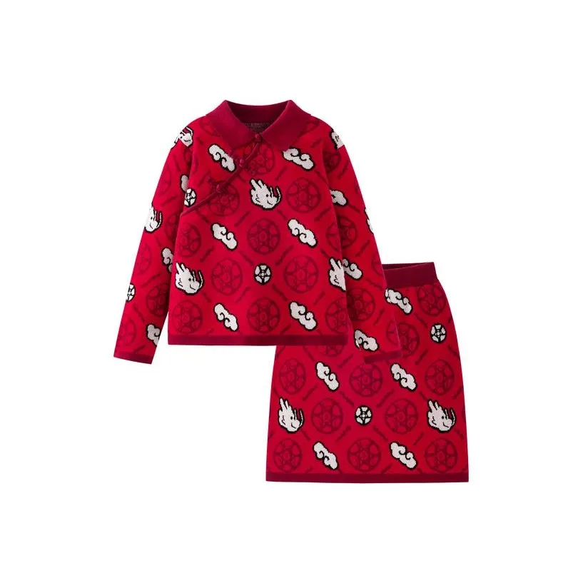 Детский комплект Mini Bala с юбкой красный цвет