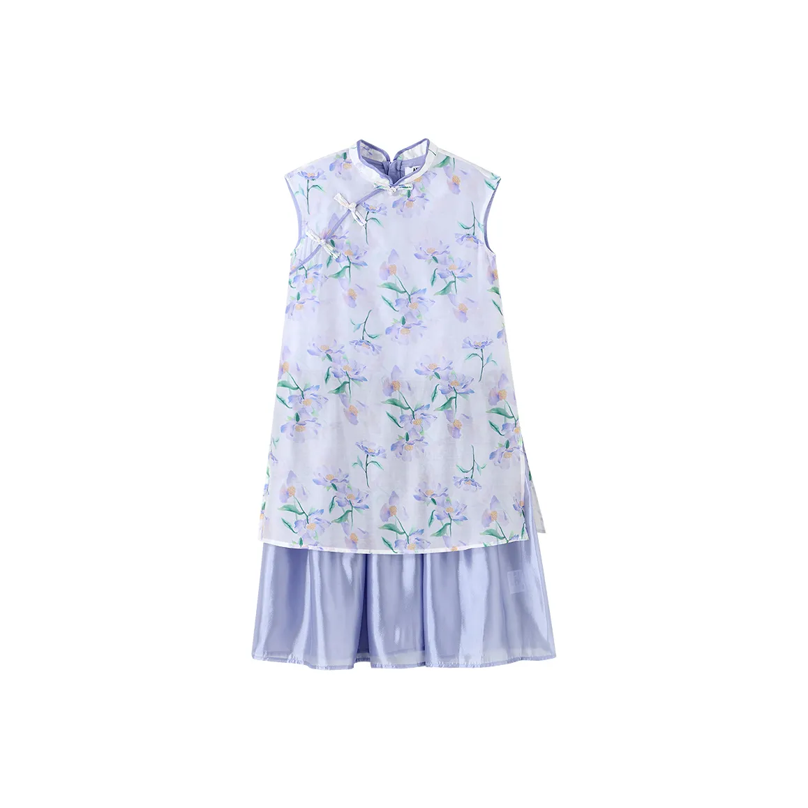 Annil Платье SS25 Белый Фиолетовый Цветочный Дизайн Дети Возраст 3-7 Лет