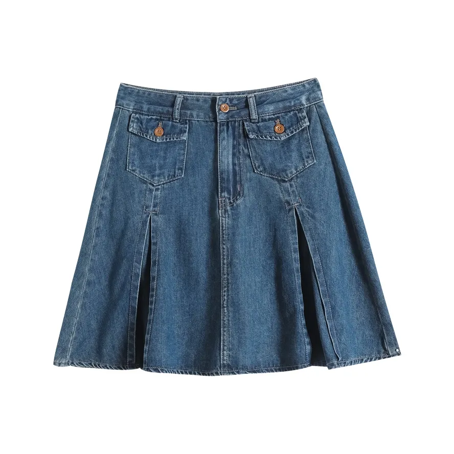 FAWENXIANGZI Джинсовые короткие юбки Женские Винтажный синий