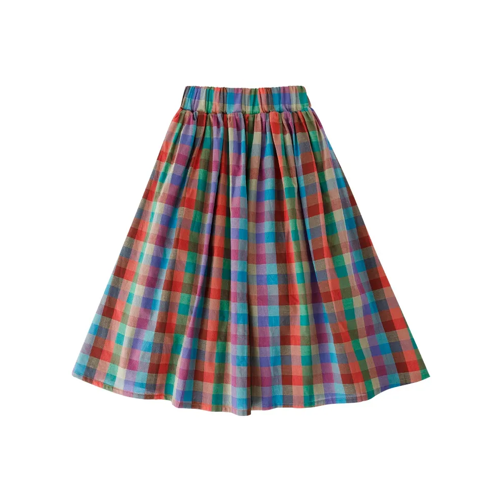 Youyou 1 Point Клетчатый Умеренный Юбка Лето Подростки Клетчатый