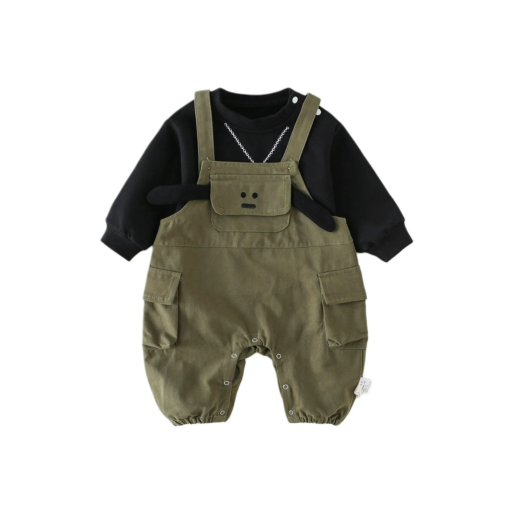XiaoJinBu Комбинезон Армейский зеленый для малышей и детей дошкольного возраста