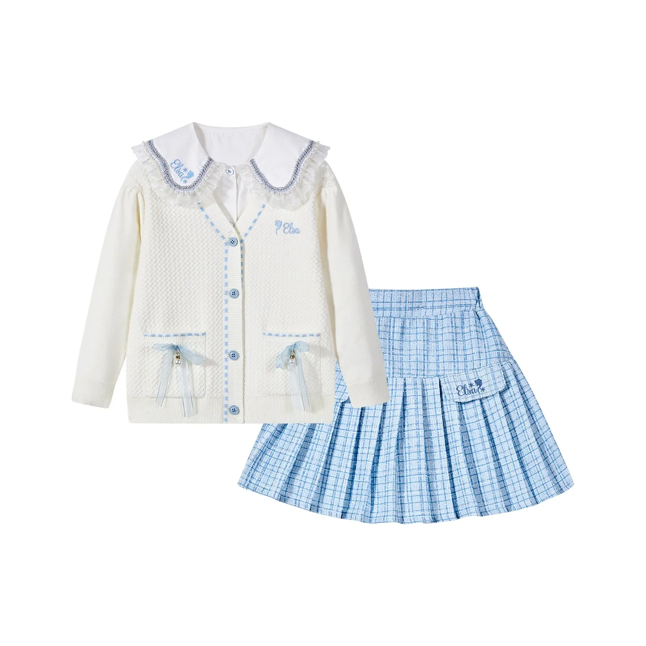 Детский комплект Disney с юбкой 3-7 лет белый