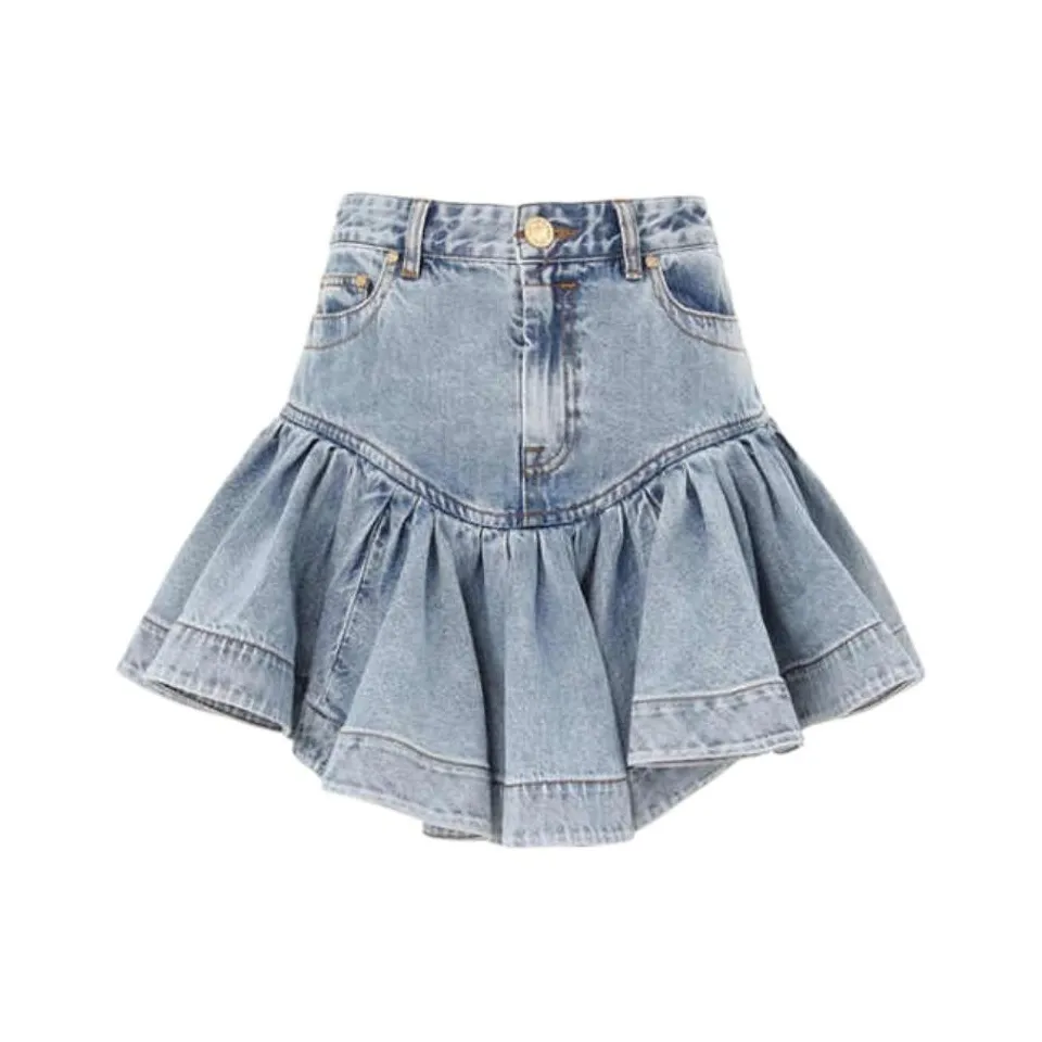 Zimmermann Frilled Denim Mini Skirt
