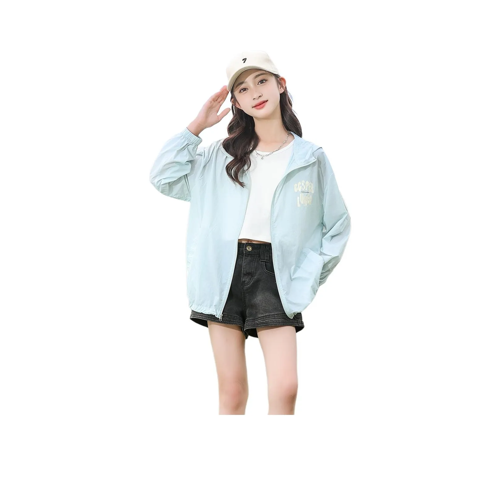 Because No Одежда с защитой от солнца синий для подростков