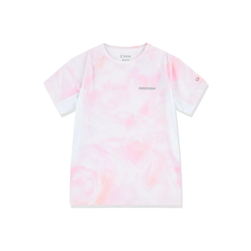 QIAODAN T-рубашка Oriole розовая с принтом по всей поверхности