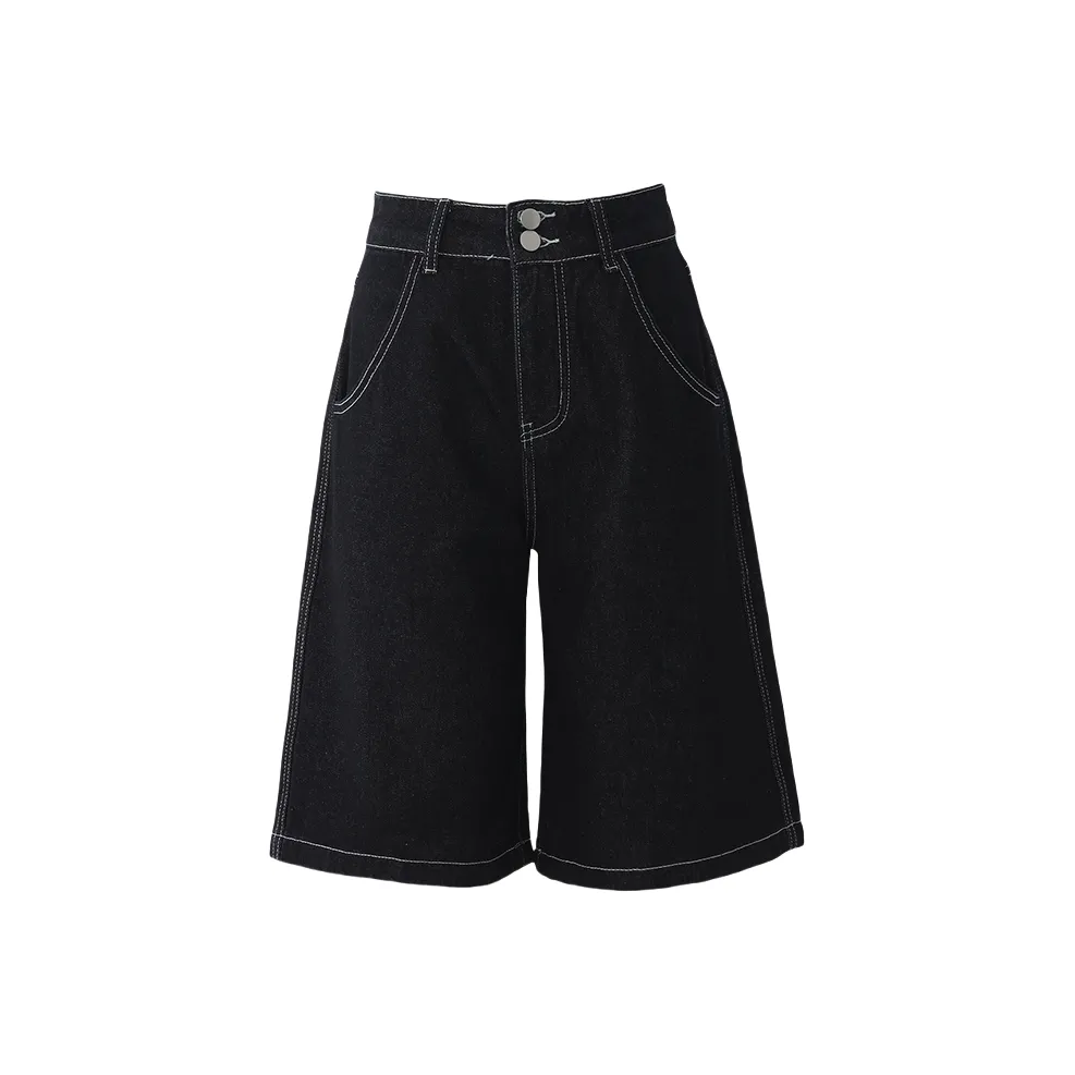 HAZL Черные Брюки длиной до колена Женские Джинсовые шорты