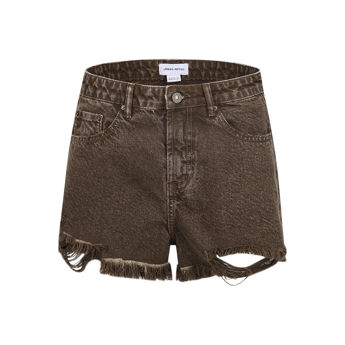 URBAN REVIVO Boho Style Джинсовые шорты Женские Коричневый