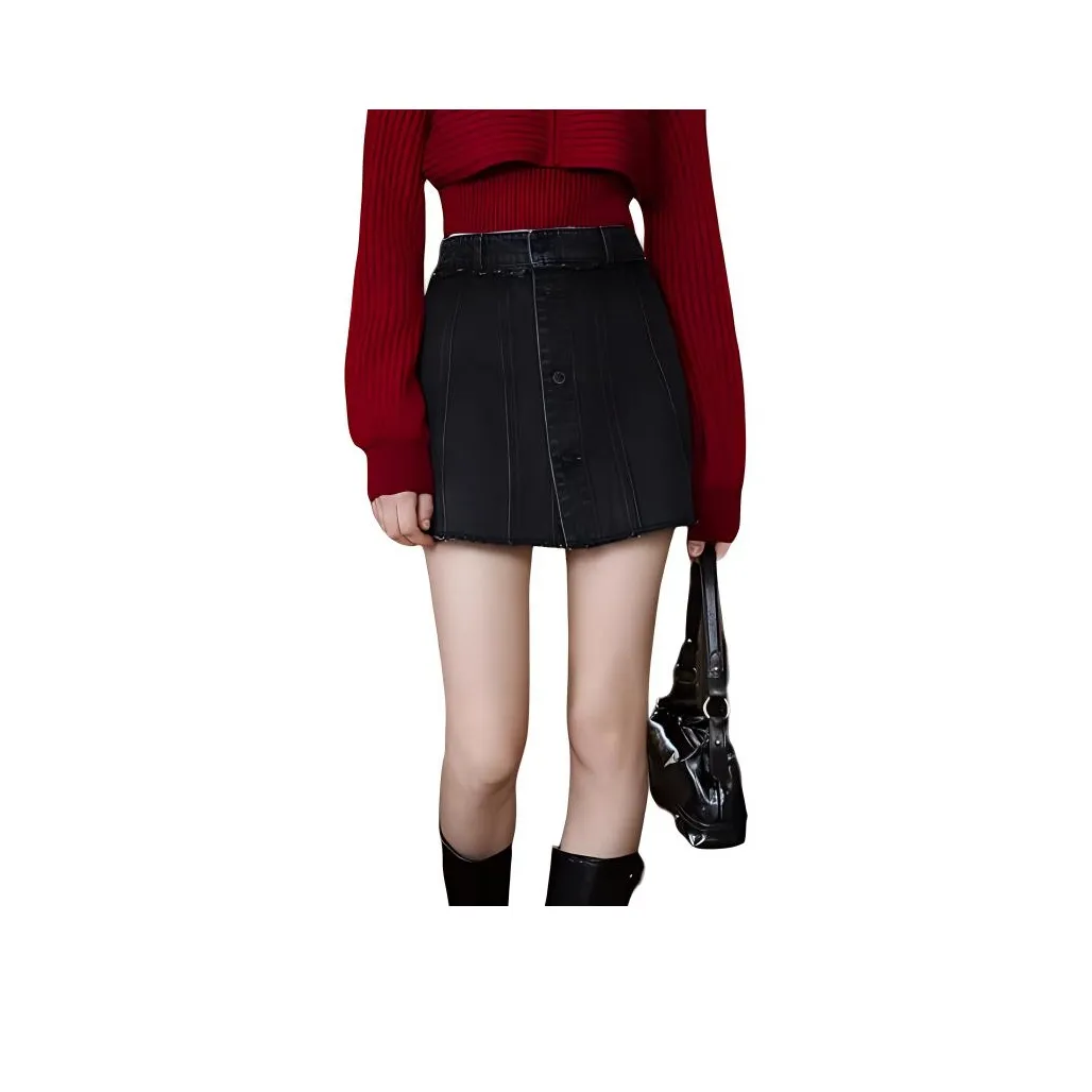 JORYAweekend Джинсовые короткие юбки Женские Черный