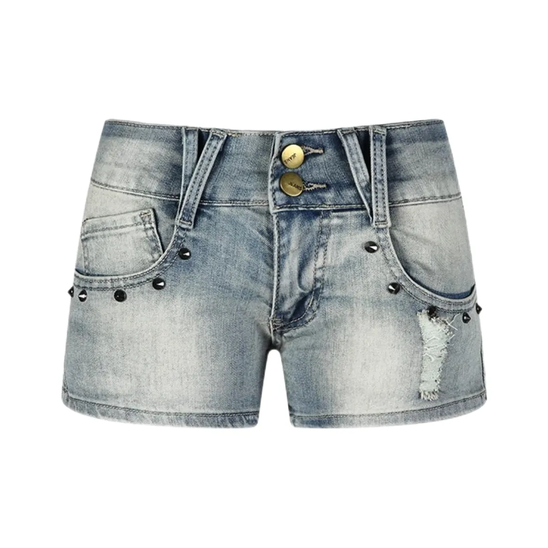 ABBY GODDESS Джинсовые шорты Женские Небесно-голубой